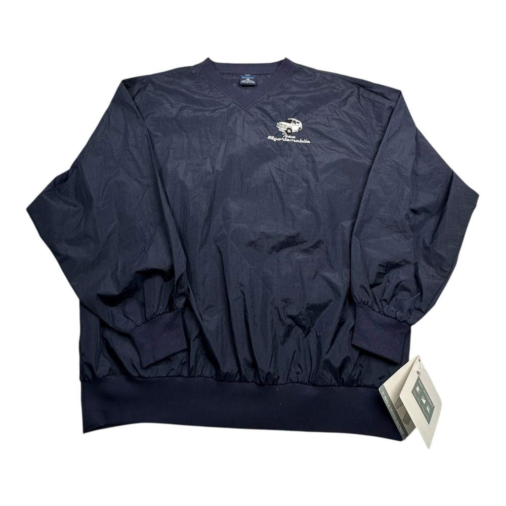 Port Authority Team Sportamobile V-Neck‎ Pullover Windbreaker Mens XL Navy Nylon